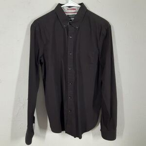 Cactus Man Mens Shirt Size M Black Polka Dot Slim Fit Button-Up Long Sleeve